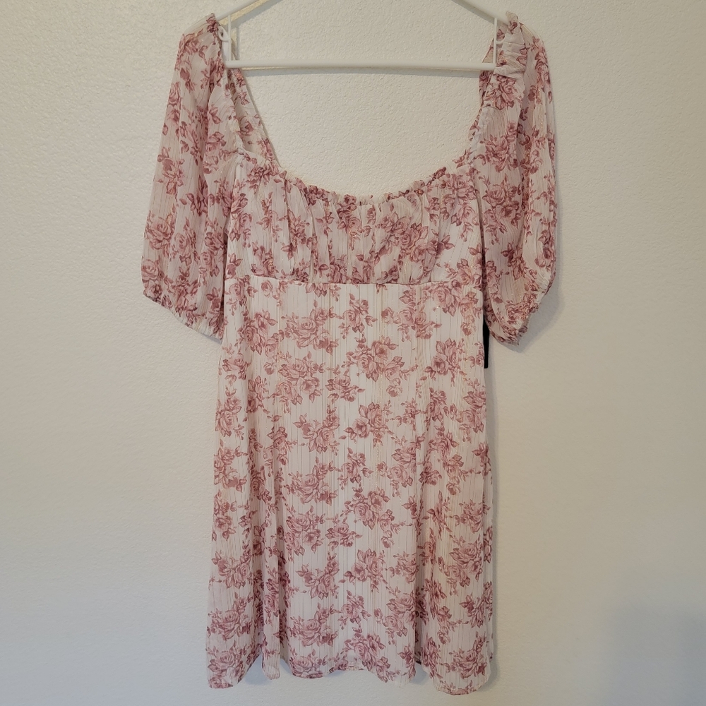 City Triangles White Floral Y2K Dress Sz L NWT
